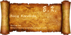 Baig Kandida névjegykártya